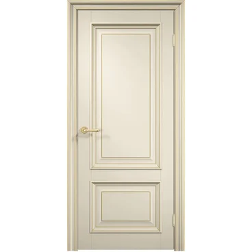 Межкомнатная дверь эмаль Дверцов Больцано 2 RAL 1013 патина золото глухая