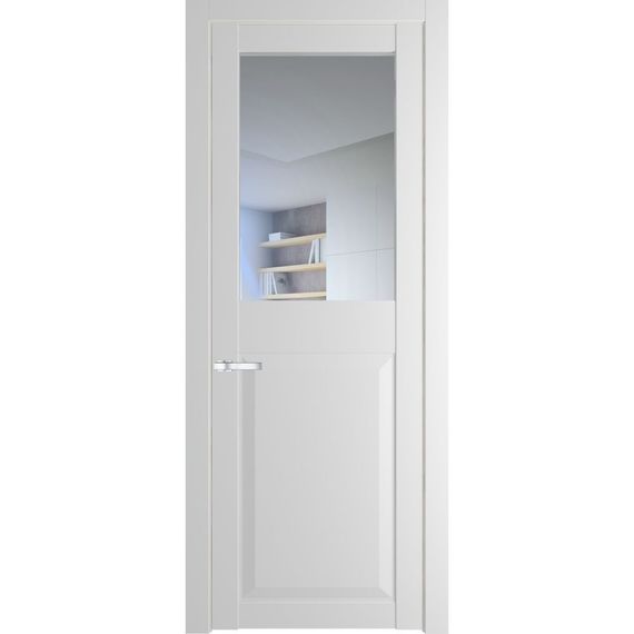 Межкомнатная дверь 1.6.2PD крем вайт остеклённая