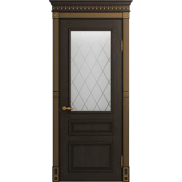 Межкомнатная дверь массив ясеня Viporte Рим шоколад остеклённая