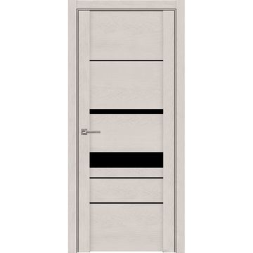 Межкомнатная дверь UniLine Soft touch 30023 софт бьянка с чёрным стеклом