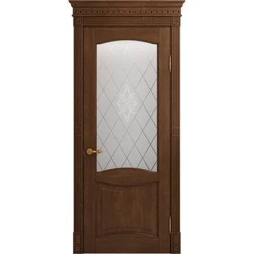 Межкомнатная дверь массив дуба Viporte Классика 2 кофе остеклённая