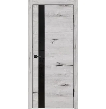 Дверь экошпон ЛУ-45 арктик остеклённая