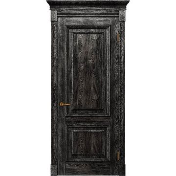 Межкомнатная дверь массив дуба Alvero Екатерина седая ночь глухая