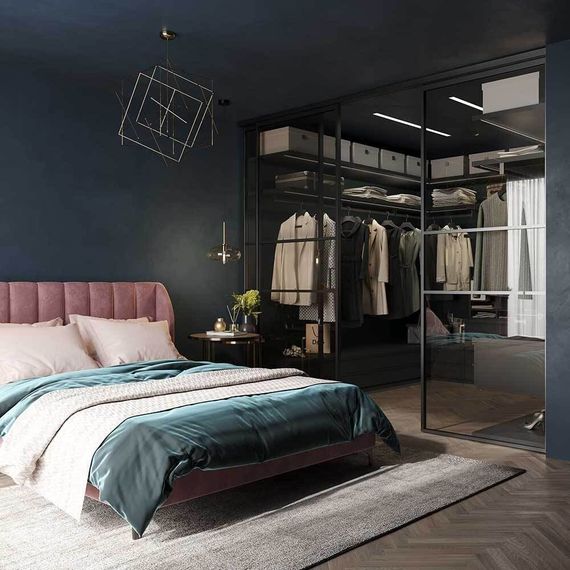 Алюминиевая стеклянная перегородка Классическая 3AG серая ночь