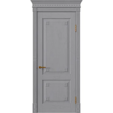 Межкомнатная дверь массив дуба Viporte Флоренция серый жемчуг глухая