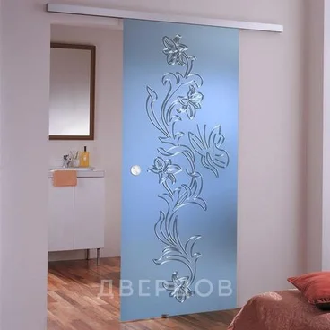 Стеклянная раздвижная дверь Орхидея