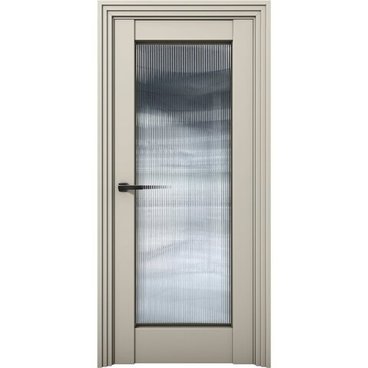 Межкомнатная дверь Никель 5 силк грей со стеклом