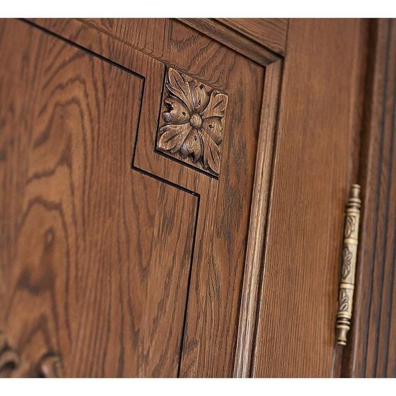 Межкомнатная дверь массив дуба Viporte Флоренция Декор табачный глянец глухая