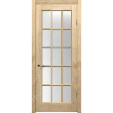 Межкомнатная дверь массив дуба без сучка Дверцов Кастро ПО-15 остеклённая