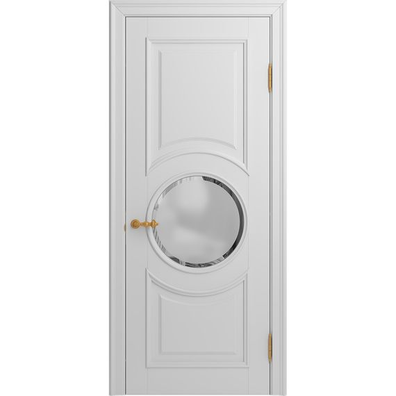 Межкомнатная дверь массив бука Viporte Лацио Амбиенте белая эмаль остекление 4