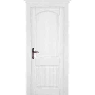Межкомнатная дверь массив сосны ОКА Осло Браш белая эмаль глухая