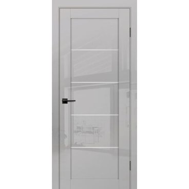 Межкомнатная дверь экошпон Profilo Porte G-15 агат глянец стекло сатинат белый