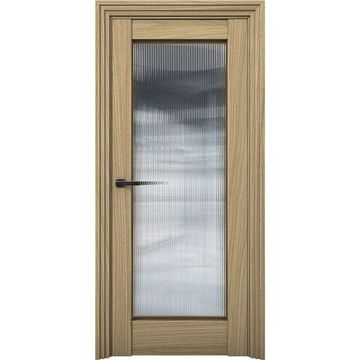 Межкомнатная дверь Никель 5 дуб светлый со стеклом