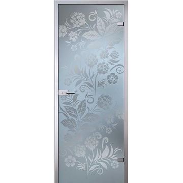 Межкомнатная стеклянная дверь АКМА Хохлома стекло бесцветное матовое