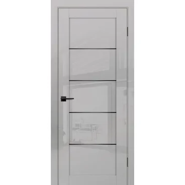 Межкомнатная дверь экошпон Profilo Porte G-15 агат глянец стекло Lacobel черный