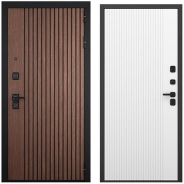 Входная дверь Шторм американский орех чёрный кварц панель шторм