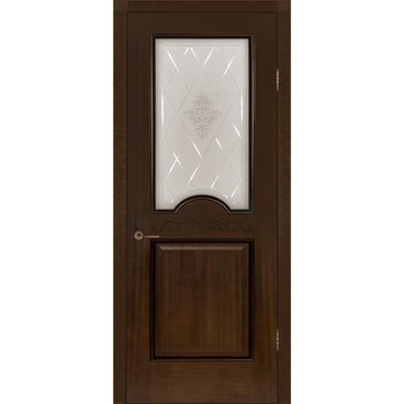 Межкомнатная дверь шпон Париж миланский орех остеклённая