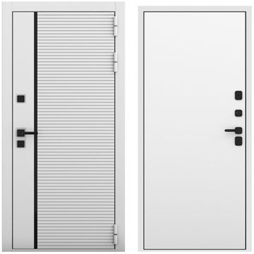 Входная дверь Пиано белый матовый панель гладкая