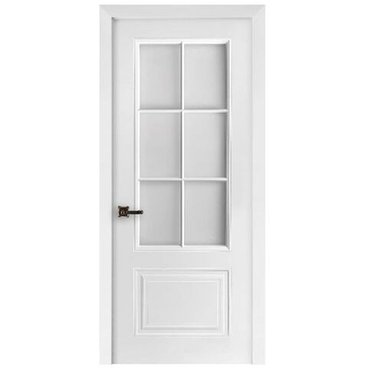 Межкомнатная дверь эмаль Богемия 5 белая остеклённая