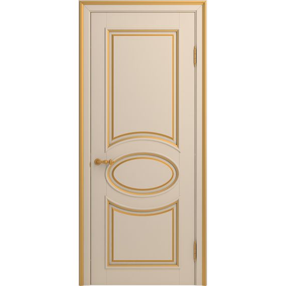 Межкомнатная дверь массив бука Viporte Лацио ваниль патина золото глухая