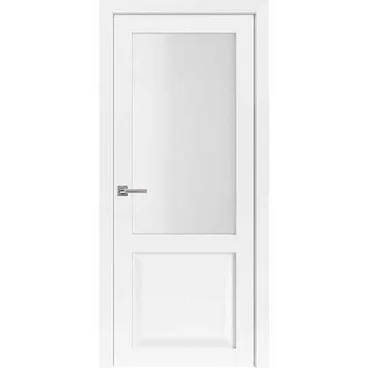 Межкомнатная дверь экошпон 82002 лофт белый остеклённая