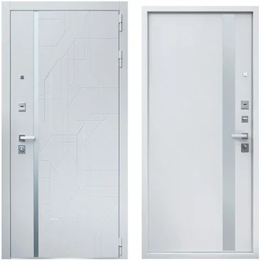 Входная дверь Эверест белая со стеклянной вставкой внутри
