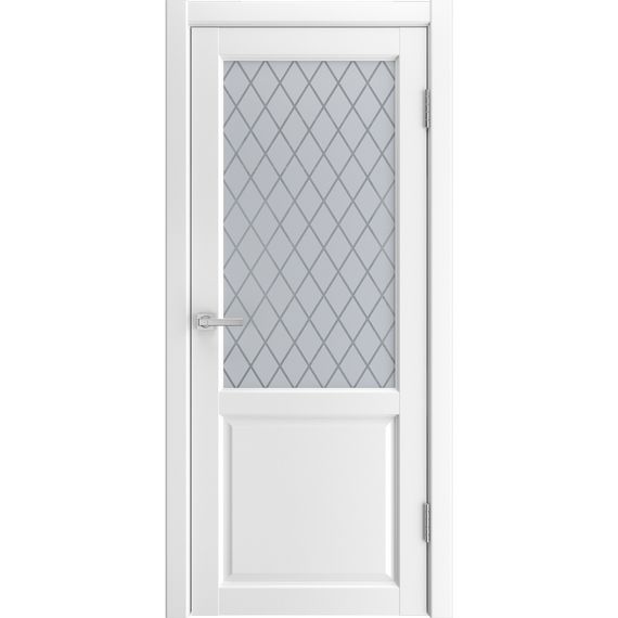 Фото двери экошпон Эмалит 2 белый со стеклом