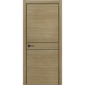 Межкомнатная дверь экошпон ДП-52 дуб натуральный AL чёрная кромка глухая
