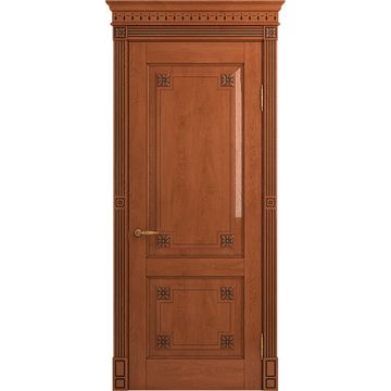 Межкомнатная дверь массив дуба Viporte Флоренция табачный глянец глухая