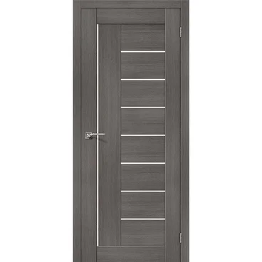 Межкомнатная дверь экошпон Порта-29 grey veralinga остеклённая