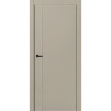 Межкомнатная дверь ПЭТ Silk-5 мокко кромка ABS чёрная молдинг