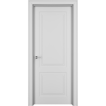 Межкомнатная дверь эмаль Ofram Паспарту-2 белая глухая