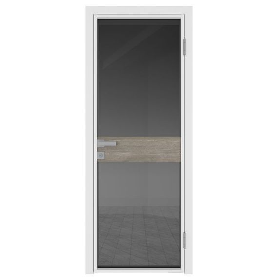 Межкомнатная дверь алюминиевая Profil Doors 6AG белая матовая RAL9003 остеклённая со вставкой