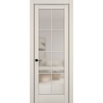 Межкомнатная дверь керамик NC 11 жемчужный остеклённая
