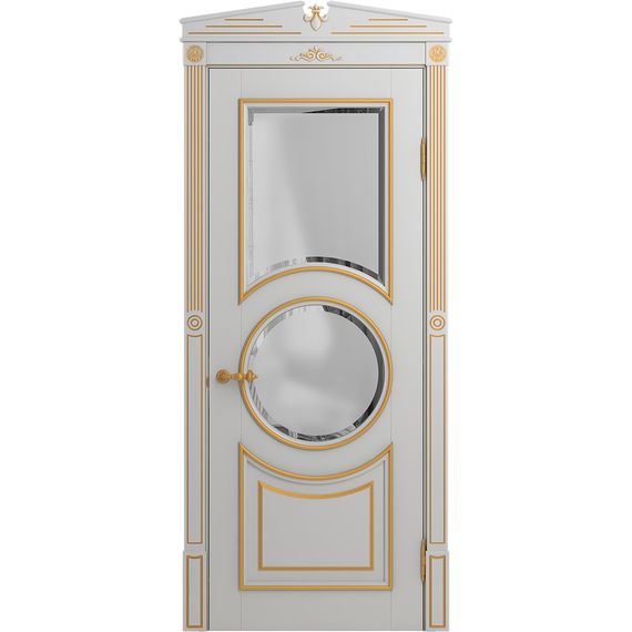 Межкомнатная дверь массив бука Viporte Лацио Амбиенте аворио патина золото остекление 2