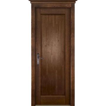 Межкомнатная дверь массив ольхи ОКА M4 античный орех глухая