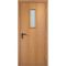 Фото одностворчатой противопожарной пвх двери со стеклом в цвете миланский орех