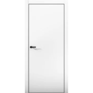 Межкомнатная дверь экошпон Палладий 1 аляска Al Black Edition кромка глухая