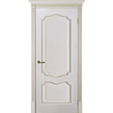 Межкомнатная дверь шпон Премьера белая с патиной глухая