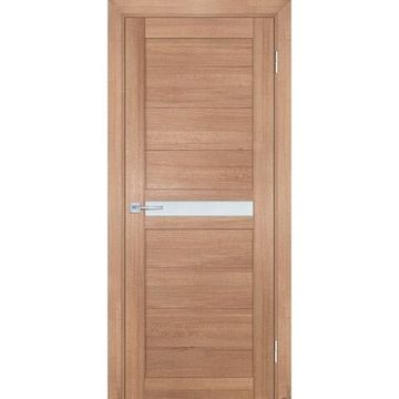 Межкомнатная дверь экошпон Мариам Техно-703 миндаль стекло сатинат белый