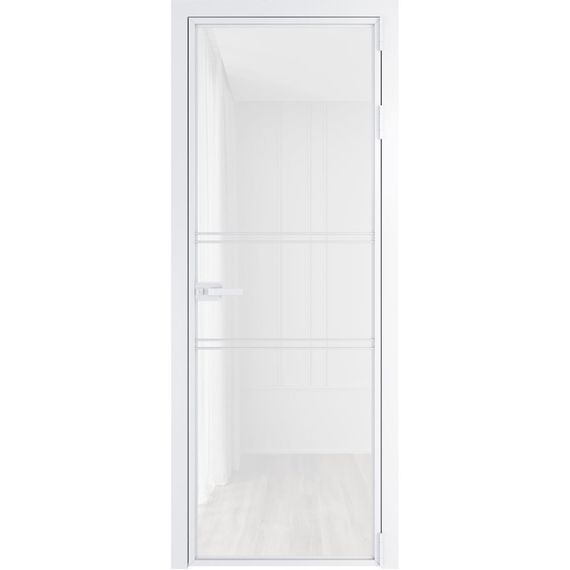 Алюминиевая межкомнатная дверь 2AХ вайт остеклённая