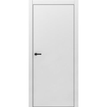 Межкомнатная дверь ПЭТ Silk светло-серая кромка ABS чёрная