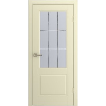 Межкомнатная дверь Патриция жемчуг эмаль со стеклом