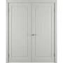 Фото глухой двухстворчатой распашной двери Аура светло-серая эмаль