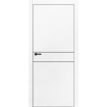 Межкомнатная дверь ПЭТ Silk-3 белая кромка ABS чёрная молдинг
