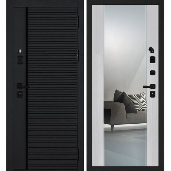 Входная дверь Галактика-173 панель сандал белый зеркало