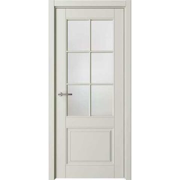Межкомнатная дверь эмаль Классика 4 латте остеклённая