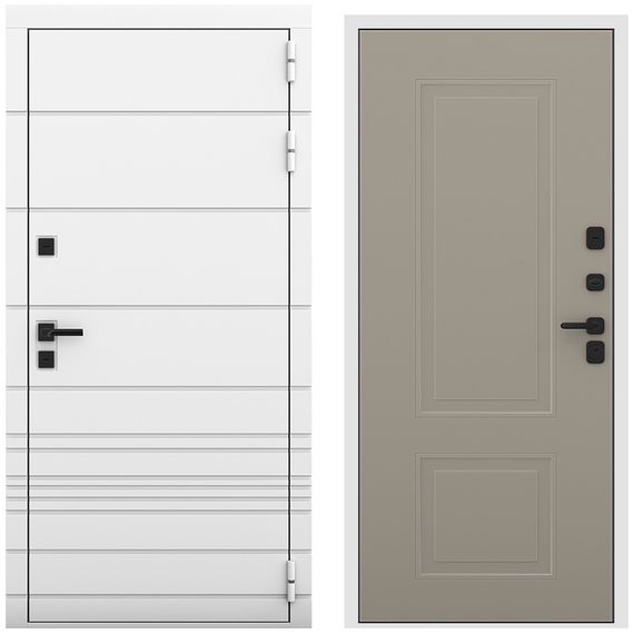 Входная дверь Бионика белый матовый панель кобальт