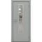 Фото межкомнатной пластиковой влагостойкой двери Poseidon гладкая серая остеклённая модель 2