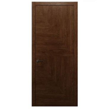 Межкомнатная дверь массив дуба Alvero Флэт-VI табачный глухая